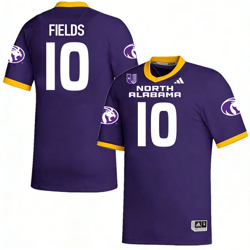 North Alabama Lions #10 KJ Fields College Football Jerseys,Uniforms Stitched-Purple